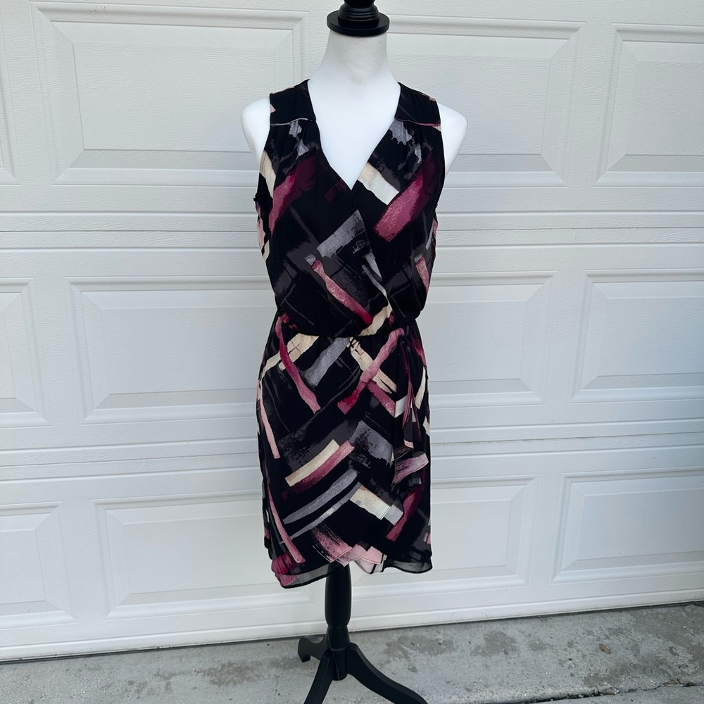 Sleeveless faux wrap dress